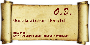 Oesztreicher Donald névjegykártya